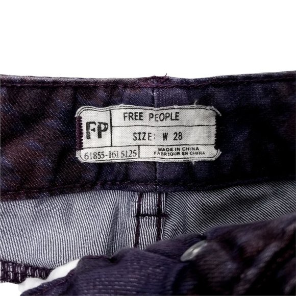Free People Skinny Jeans Aztec Print Purple Plum Women Sz 28 Stretch Denim Boho - Picture 5 of 7